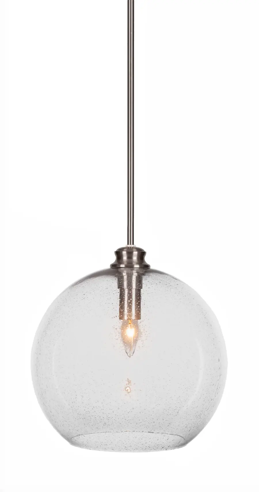 Kimbro Stem Hung Pendant with Clear Bubble Glass - Image 1