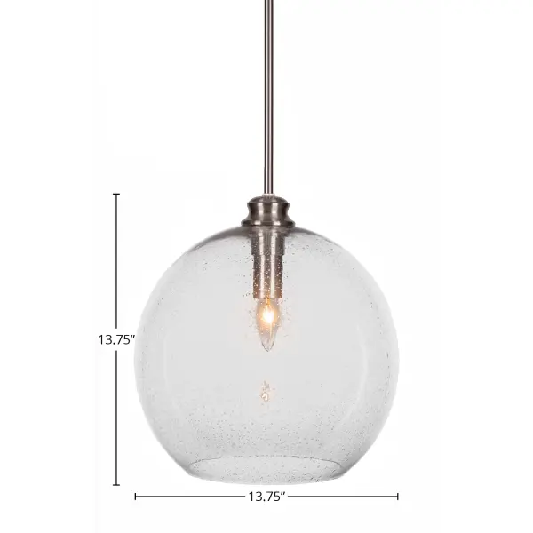 Kimbro Stem Hung Pendant with Clear Bubble Glass - Image 2