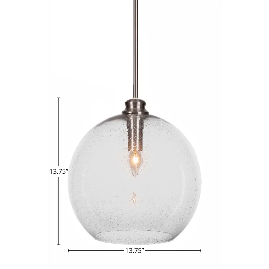 Kimbro Stem Hung Pendant with Clear Bubble Glass - Image 2