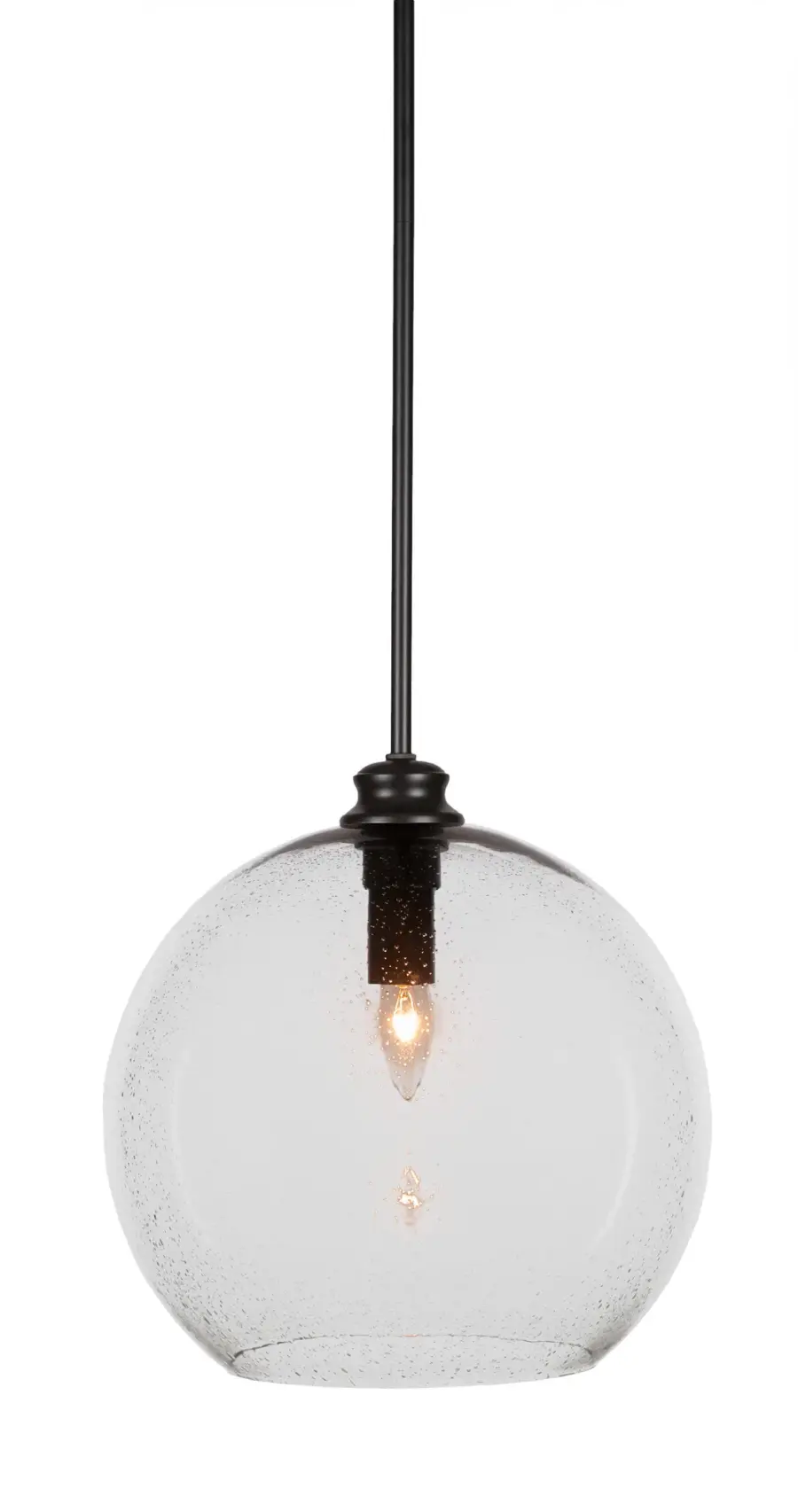 Kimbro Stem Hung Pendant with Clear Bubble Glass - Image 1