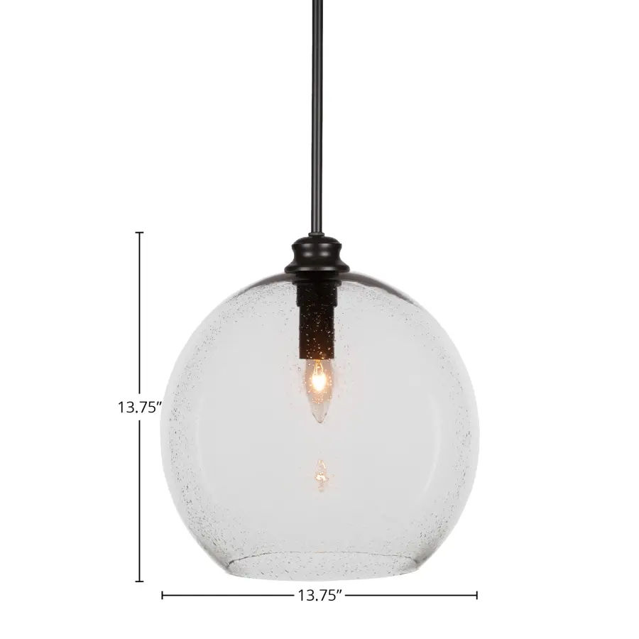 Kimbro Stem Hung Pendant with Clear Bubble Glass - Image 2