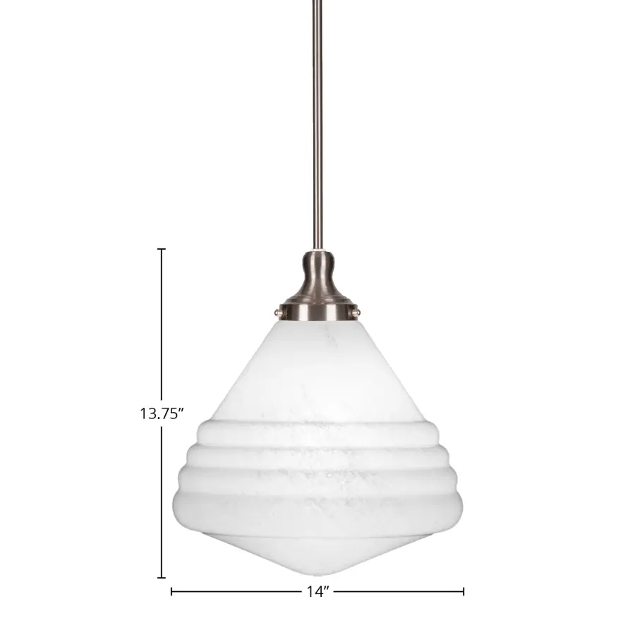 Malena Stem Hung Pendant with Smoke Ribbed Glass - Image 2