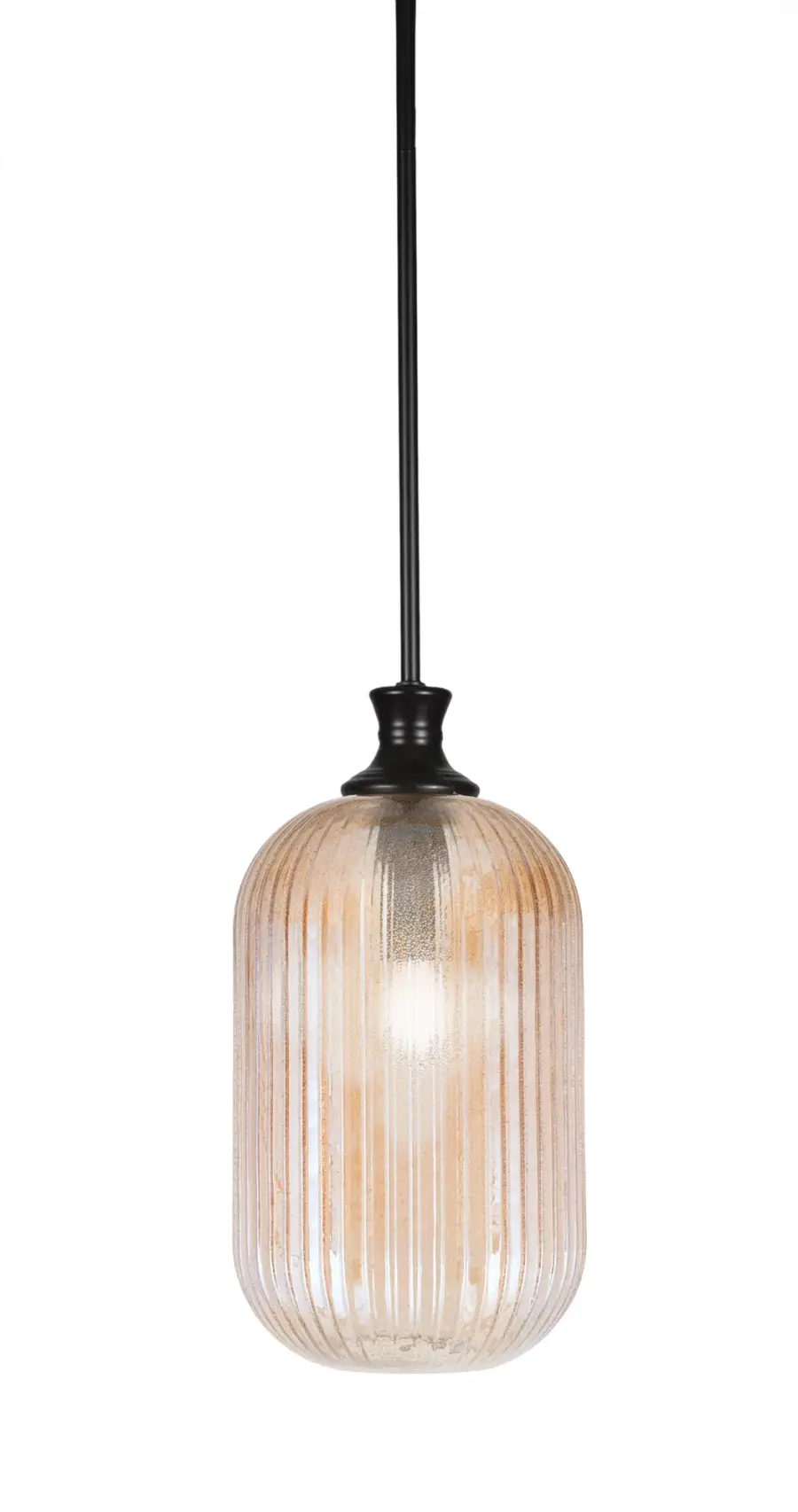 Toltec Lighting Stem Hung Mini Pendant with Amber Micro Bubble Glass - Image 1
