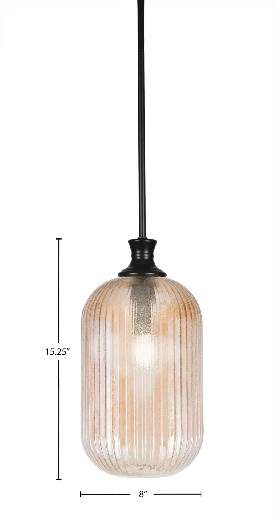 Toltec Lighting Stem Hung Mini Pendant with Amber Micro Bubble Glass - Image 2