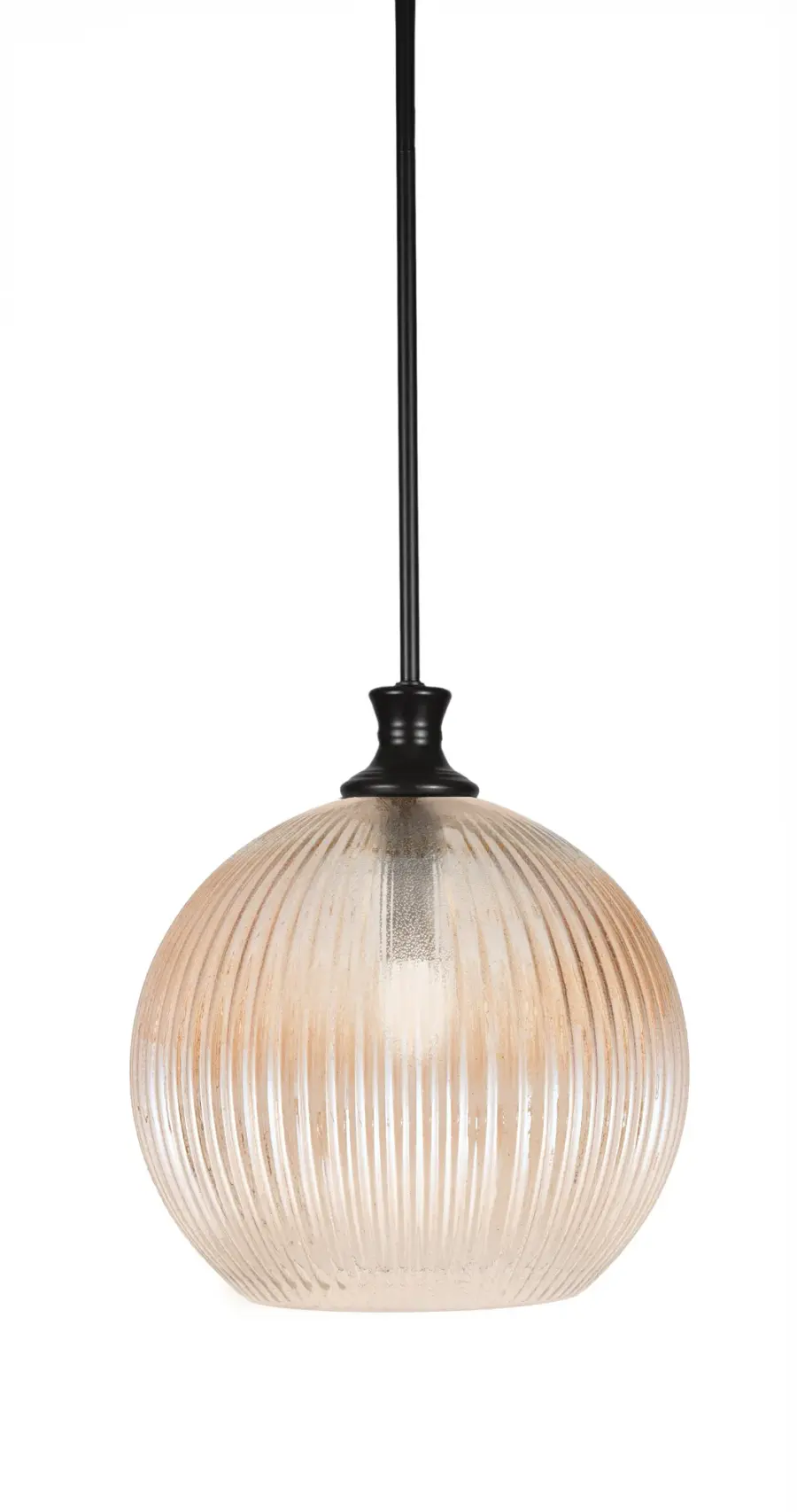 Toltec Lighting Stem Hung Pendant with Amber Micro Bubble Glass - Image 1