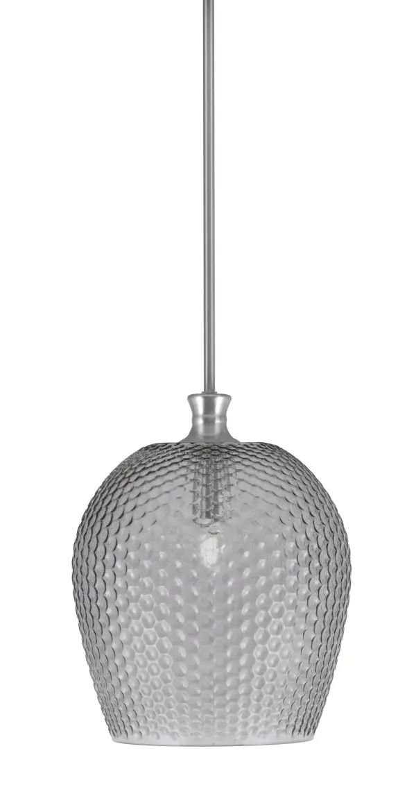 Zola Stem Hung Pendant with Smoke Textured Glass - Image 1