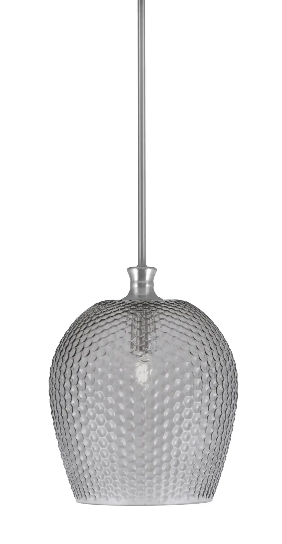 Zola Stem Hung Pendant with Smoke Textured Glass - Image 1