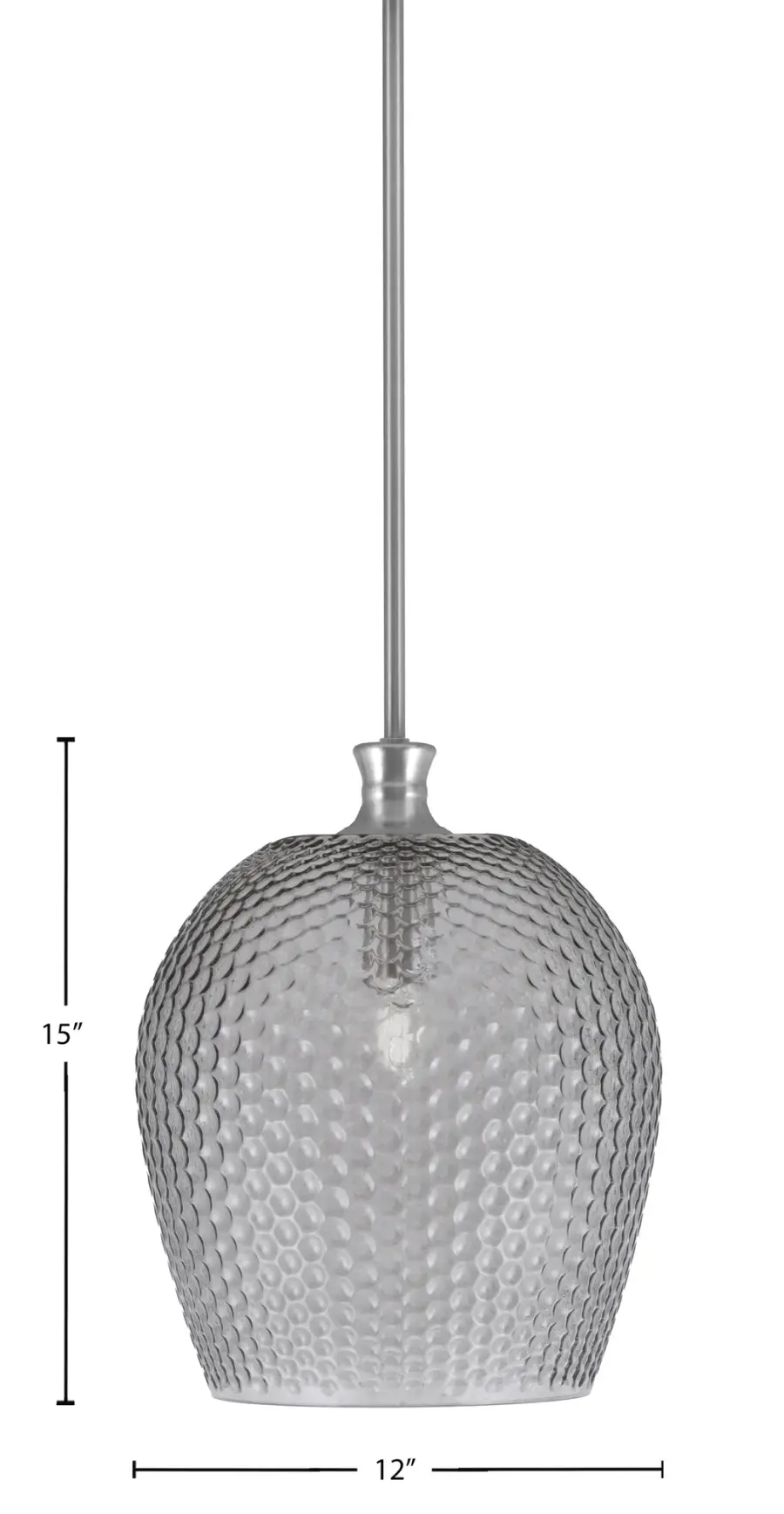 Zola Stem Hung Pendant with Smoke Textured Glass - Image 2