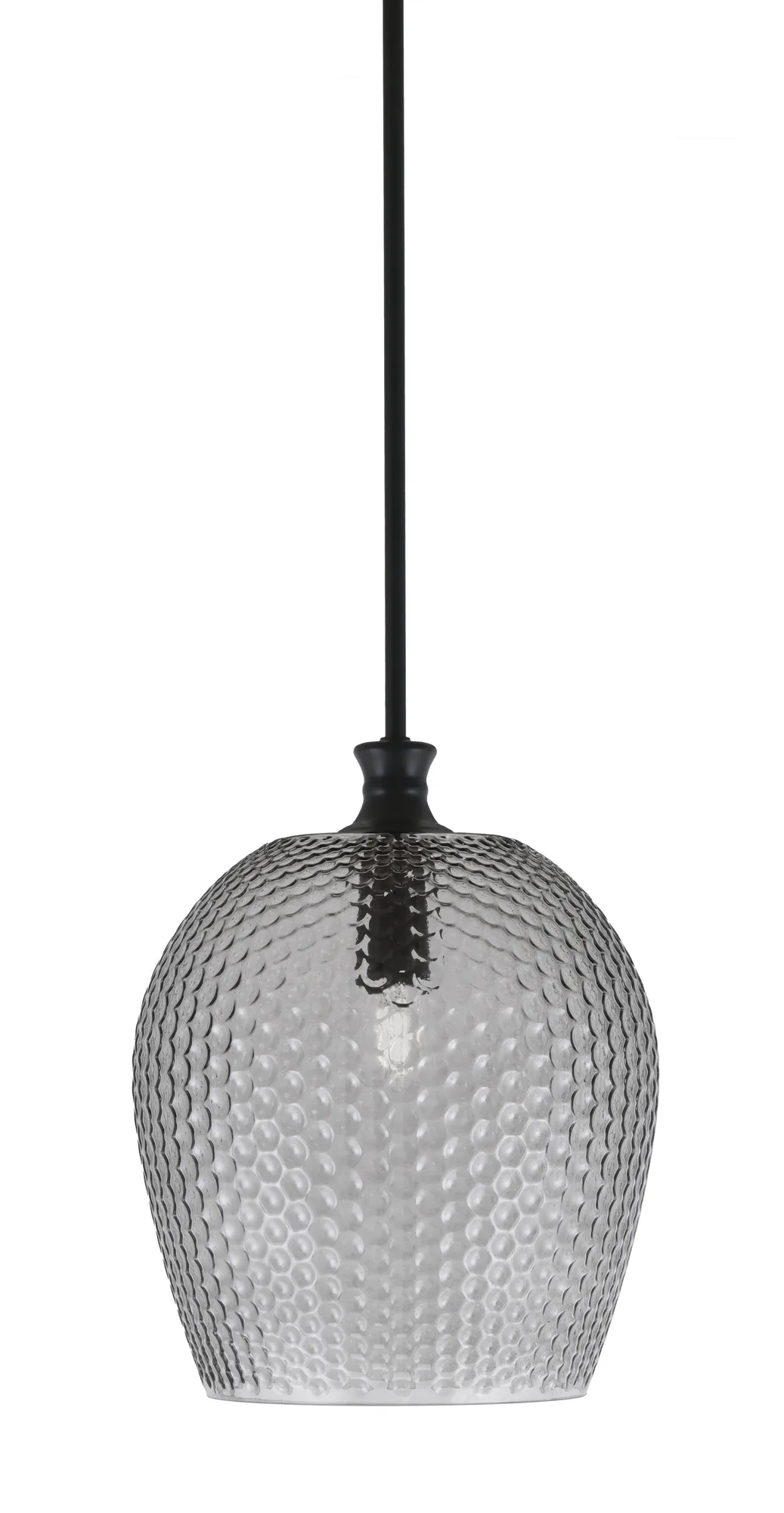 Zola Stem Hung Pendant with Smoke Textured Glass