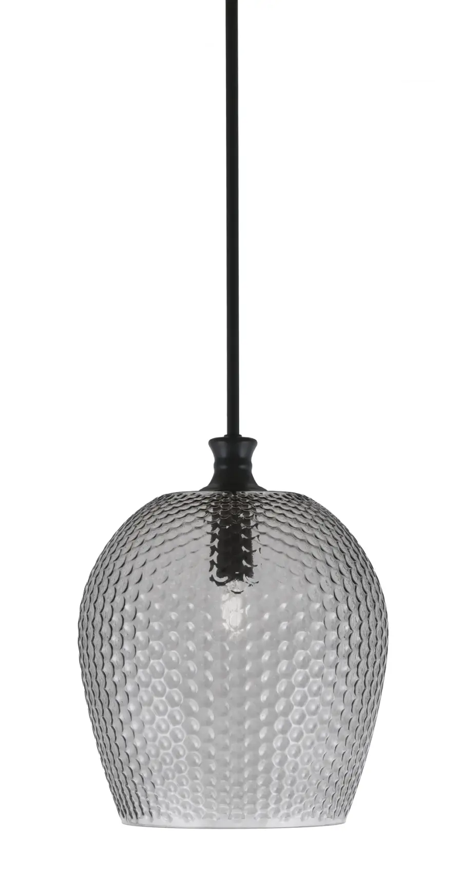 Zola Stem Hung Pendant with Smoke Textured Glass - Image 1