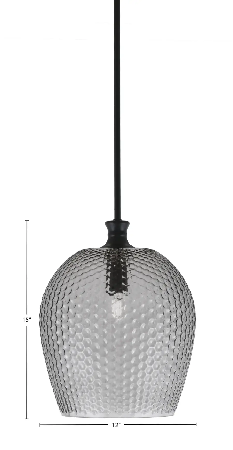 Zola Stem Hung Pendant with Smoke Textured Glass - Image 2
