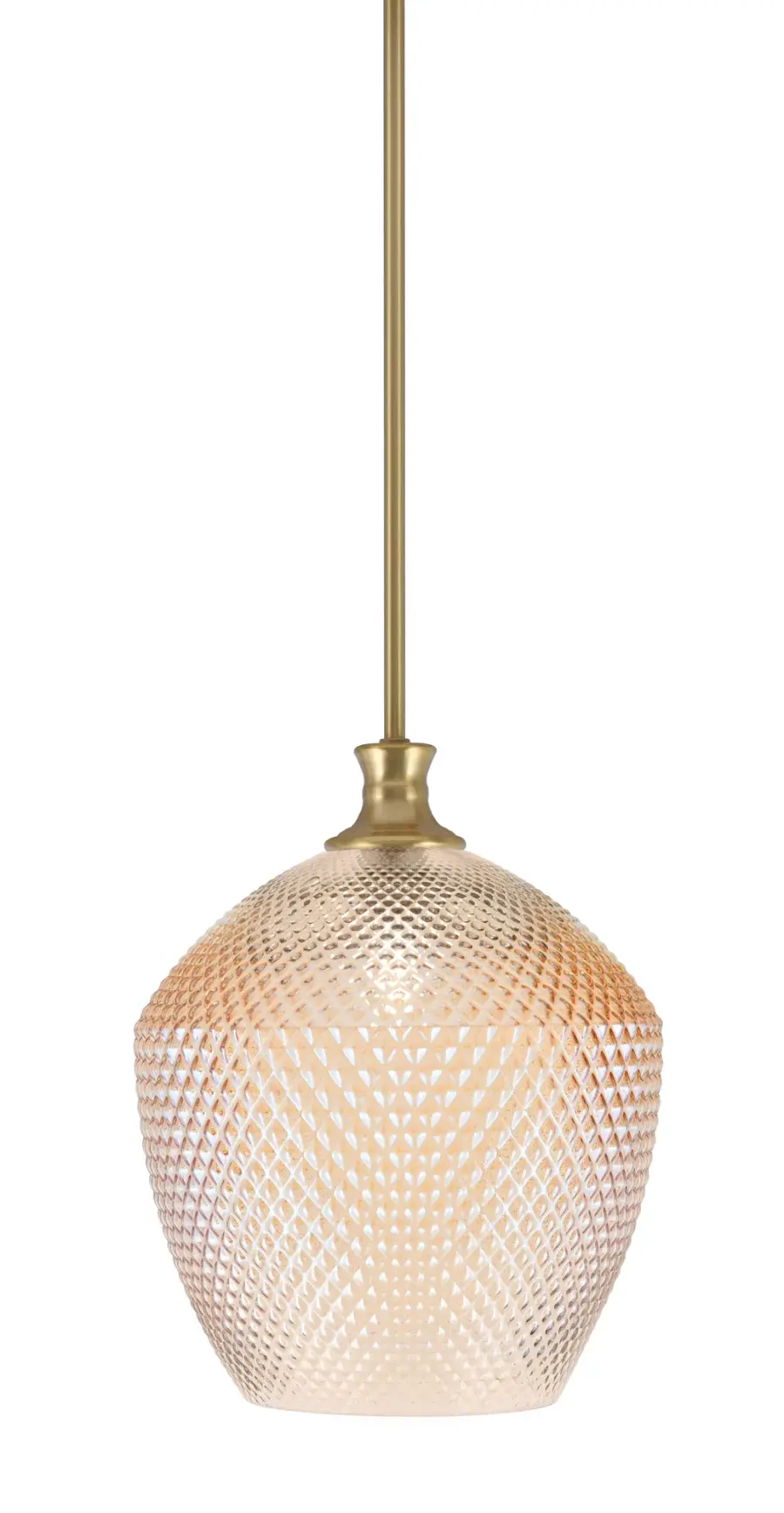 Toltec Lighting Stem Hung Pendant with Amber Textured Glass - Image 1