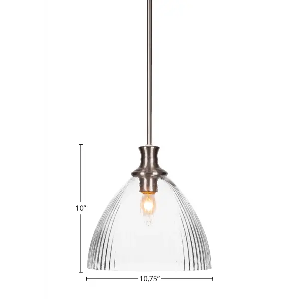 Carina Stem Hung Pendant with Clear Ribbed Glass - Image 2