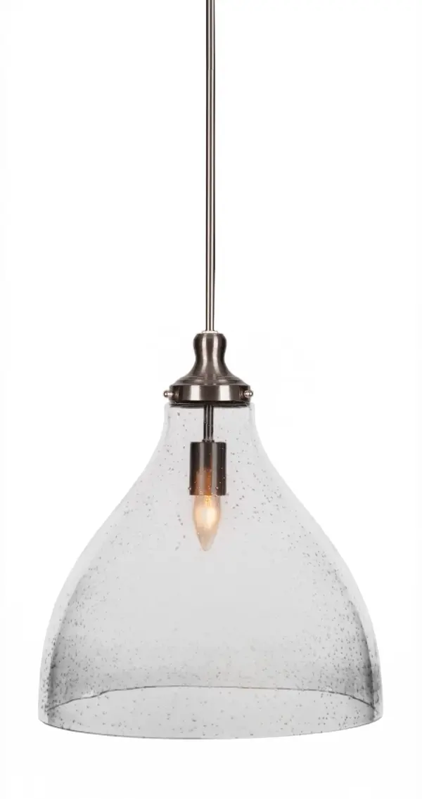 Juno Stem Hung Pendant with Clear Bubble Glass - Image 1