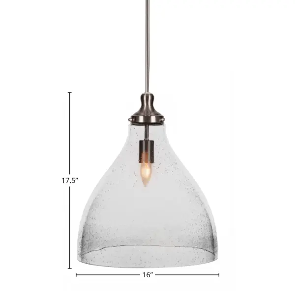 Juno Stem Hung Pendant with Clear Bubble Glass - Image 2