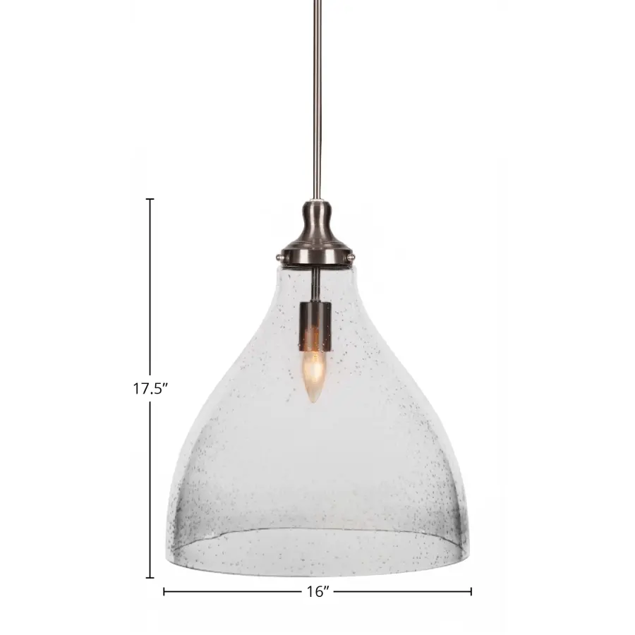 Juno Stem Hung Pendant with Clear Bubble Glass - Image 2