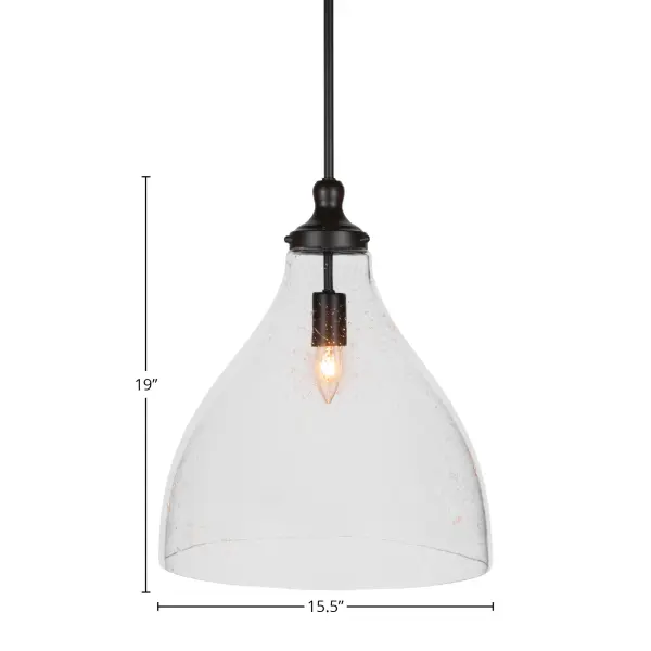 Juno Stem Hung Pendant with Clear Bubble Glass - Image 2