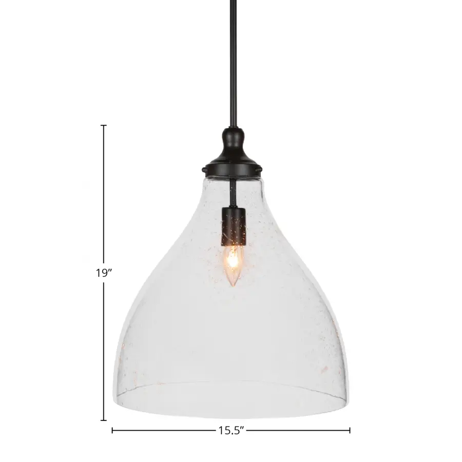 Juno Stem Hung Pendant with Clear Bubble Glass - Image 2