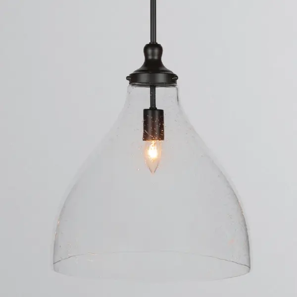 Juno Stem Hung Pendant with Clear Bubble Glass - Image 3