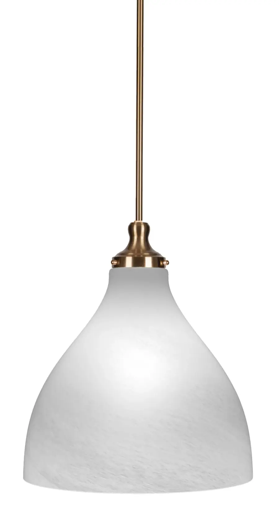 Juno Stem Hung Pendant with White Marble Glass - Image 1