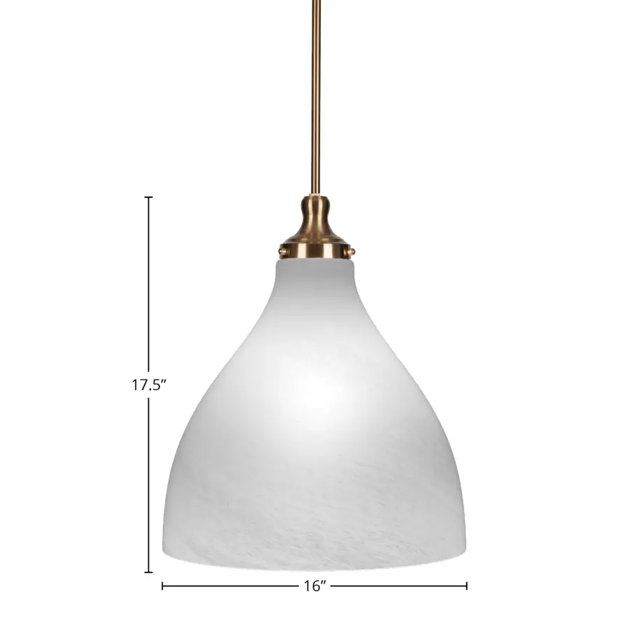 Juno Stem Hung Pendant with White Marble Glass - Image 2