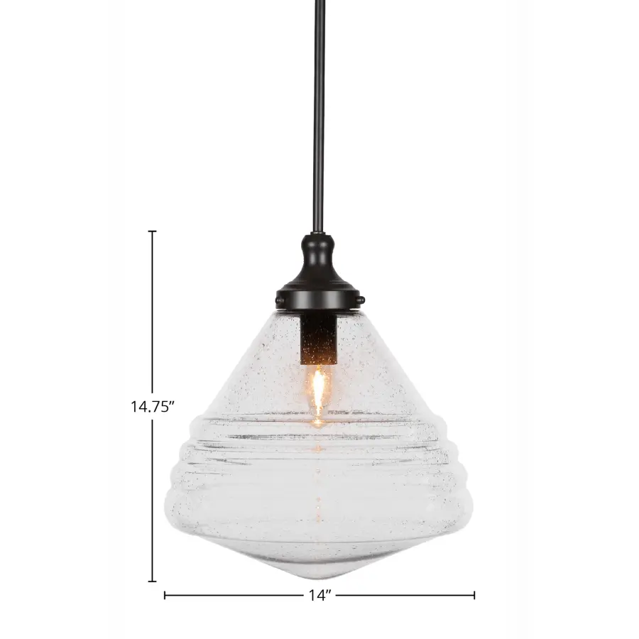 Juno Stem Hung Pendant with Clear Bubble Glass - Image 2