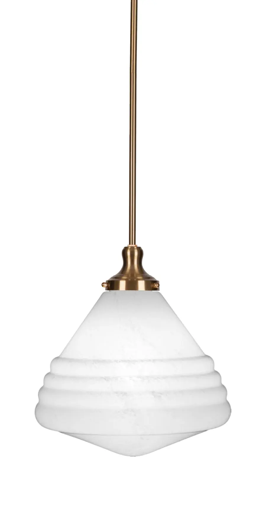 Juno Stem Hung Pendant with White Marble Glass - Image 1