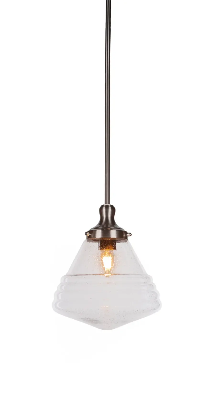Juno Stem Hung Pendant with Clear Bubble Glass - Image 1