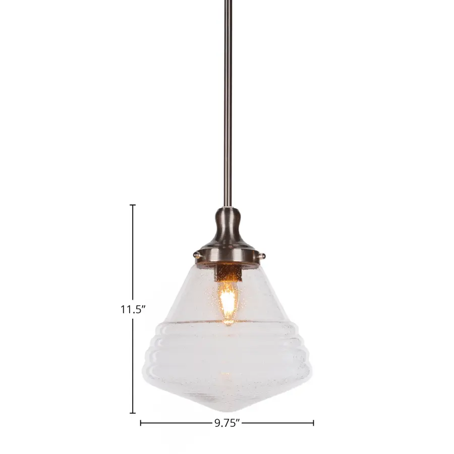 Juno Stem Hung Pendant with Clear Bubble Glass - Image 2