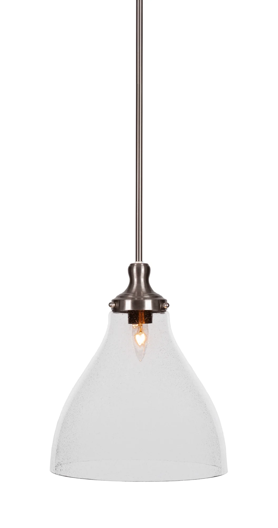 Juno Stem Hung Pendant with Clear Bubble Glass