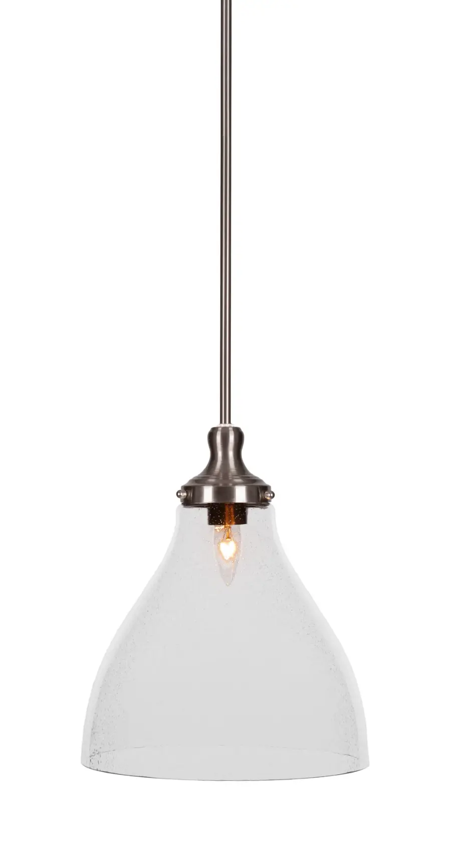 Juno Stem Hung Pendant with Clear Bubble Glass - Image 1