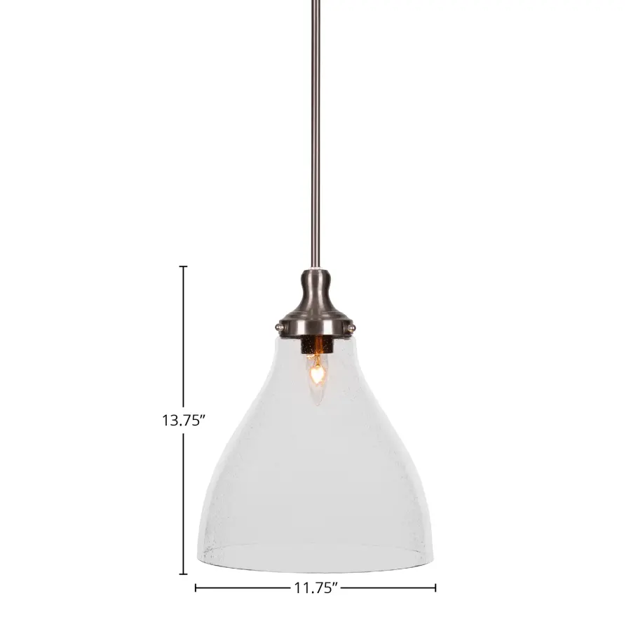 Juno Stem Hung Pendant with Clear Bubble Glass - Image 2