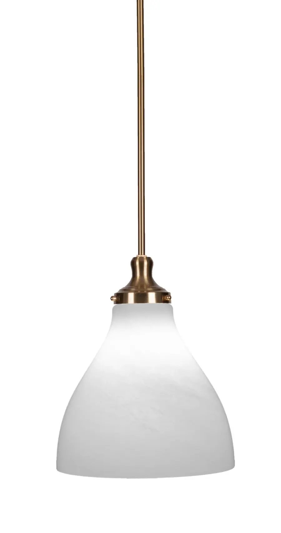 Juno Stem Hung Pendant with White Marble Glass - Image 1