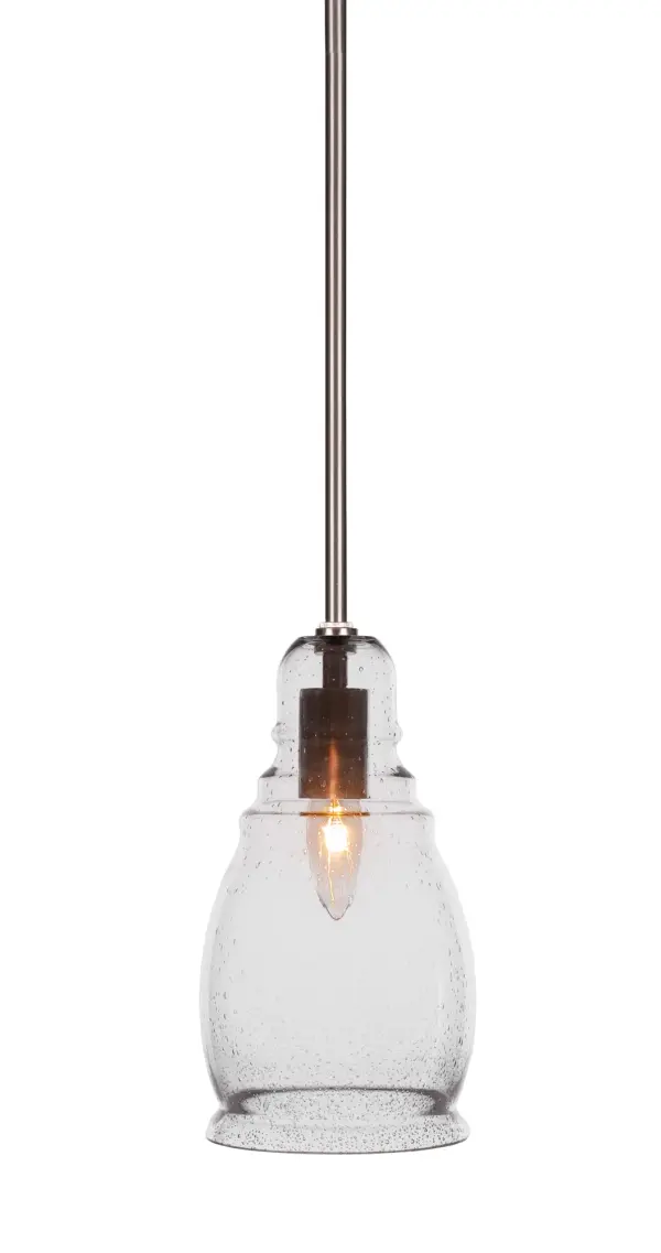 Palisade Stem Hung Pendant with Clear Bubble Glass - Image 1