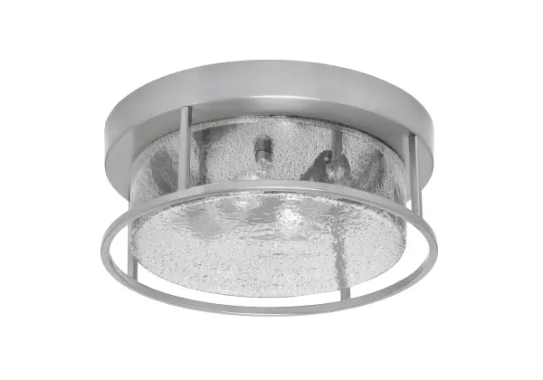12" Smoke Bubble Glass Flush Mount in Brushed Nickel - Image 1