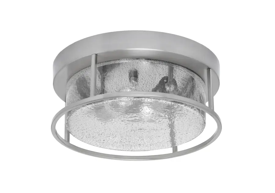 12" Smoke Bubble Glass Flush Mount in Brushed Nickel - Image 1
