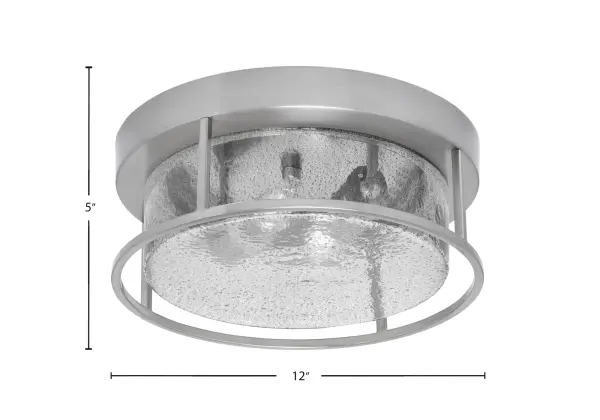 12" Smoke Bubble Glass Flush Mount in Brushed Nickel - Image 2