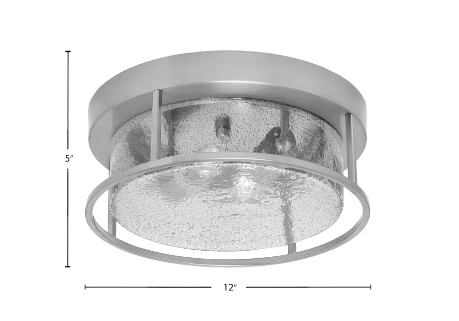 12" Smoke Bubble Glass Flush Mount in Brushed Nickel - Image 2