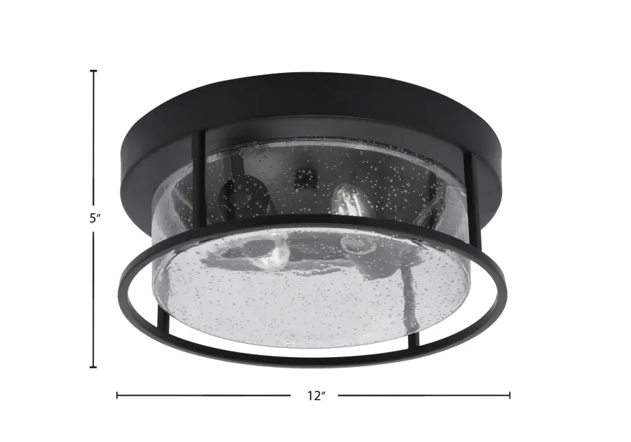 12" Clear Bubble Glass Flush Mount in Matte Black - Image 2