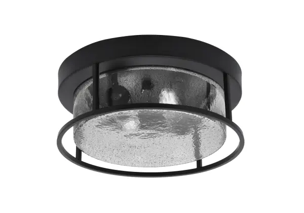 This compact 12" flush mount combines a modern matte black finish with unique smoke bubble glass for sophisticated ambient lighting. Perfect for spaces with lower ceilings or where a streamlined profile is essential.