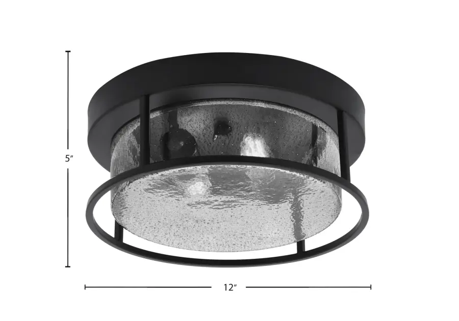 12" Smoke Bubble Glass Flush Mount in Matte Black - Image 2