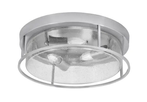16" Clear Bubble Glass Flush Mount in Brushed Nickel - Image 1