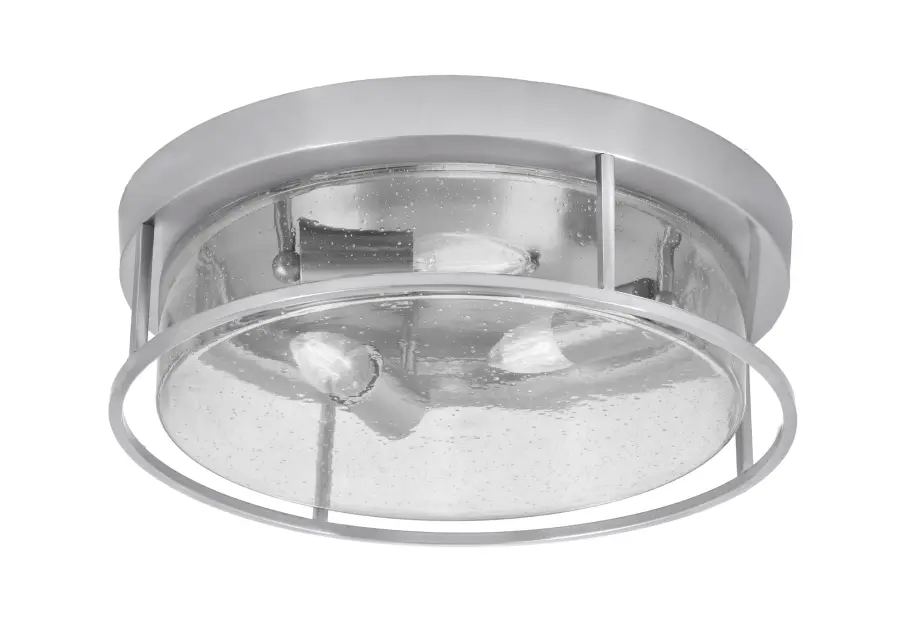 16" Clear Bubble Glass Flush Mount in Brushed Nickel - Image 1