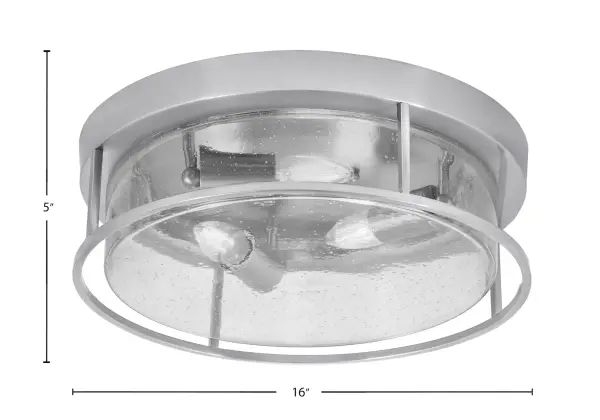 16" Clear Bubble Glass Flush Mount in Brushed Nickel - Image 2
