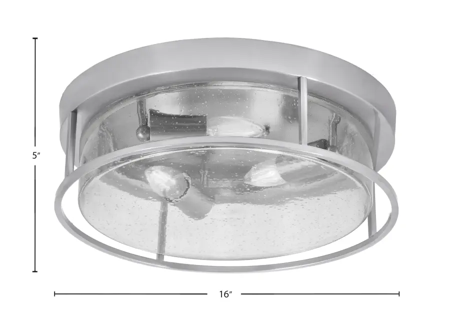 16" Clear Bubble Glass Flush Mount in Brushed Nickel - Image 2