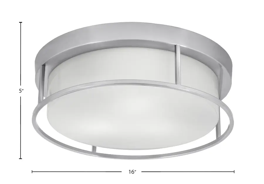 16" White Marble Glass Flush Mount - Brushed Nickel - Image 2