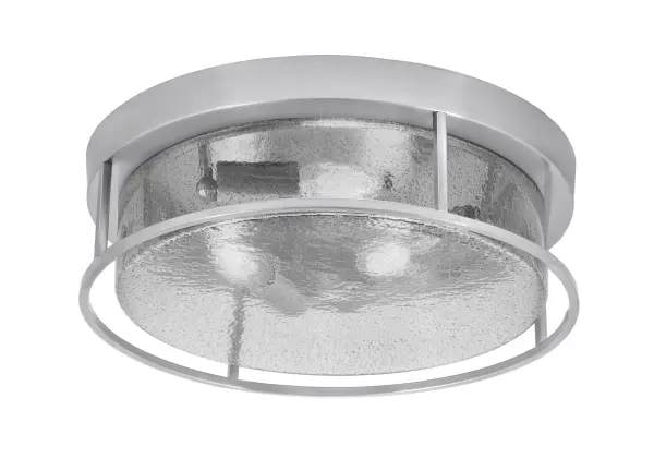 16" Smoke Bubble Glass Flush Mount in Brushed Nickel - Image 1