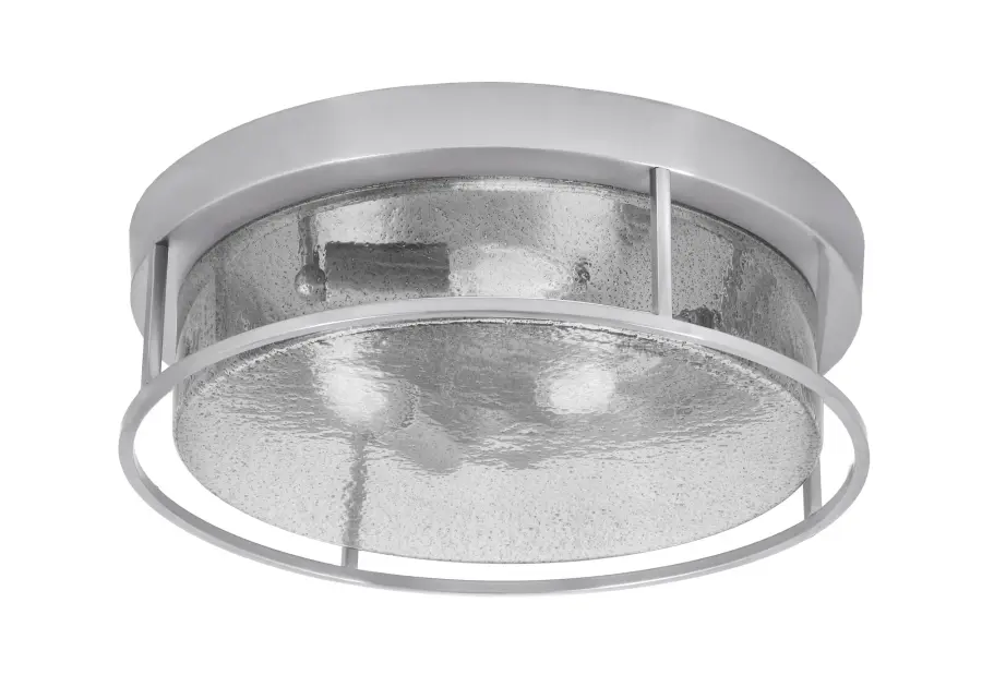 16" Smoke Bubble Glass Flush Mount in Brushed Nickel - Image 1