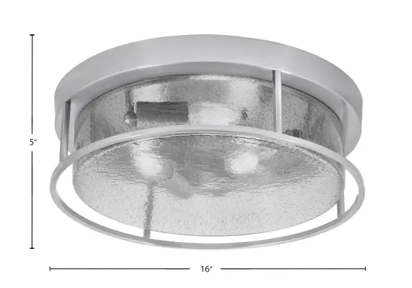 16" Smoke Bubble Glass Flush Mount in Brushed Nickel - Image 2