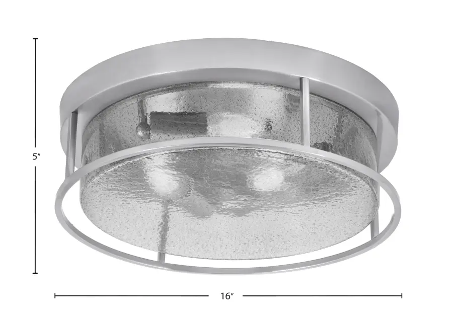 16" Smoke Bubble Glass Flush Mount in Brushed Nickel - Image 2